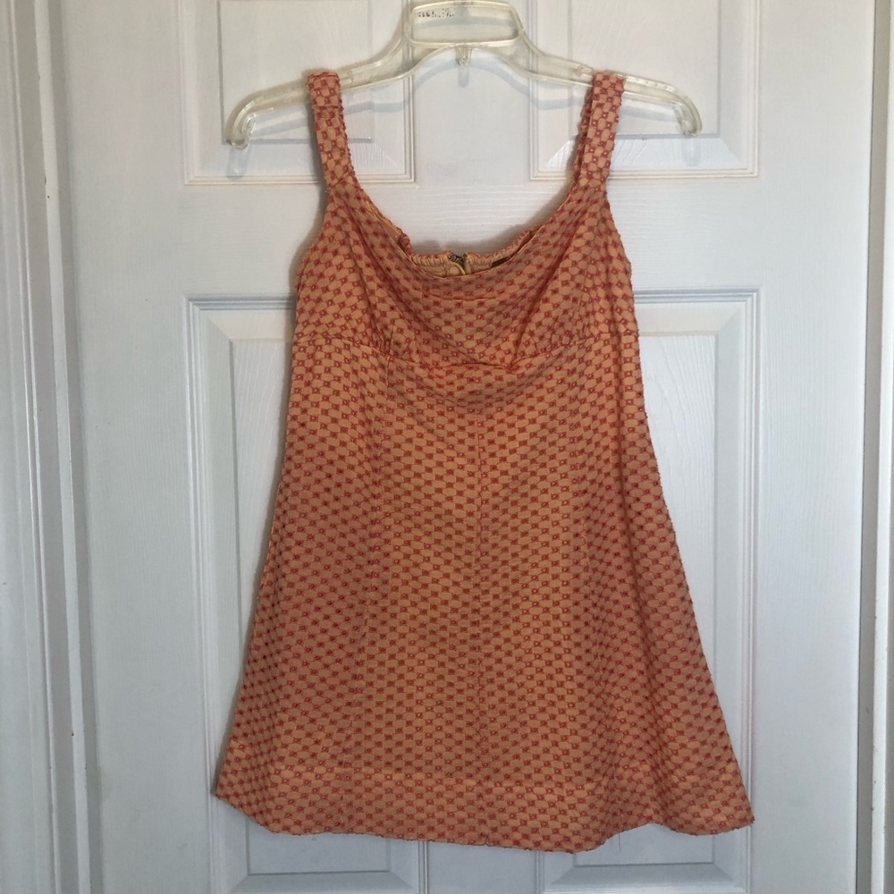 Free People Orange Sleeveless Mini Dress
